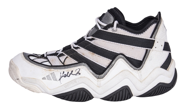 1996 Kobe Bryant Game Used & Signed Adidas Rookie Sneaker (MEARS & JSA)